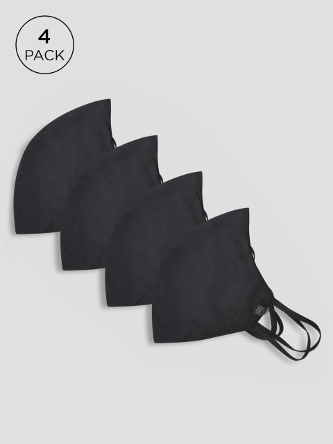 

FableStreet Unisex 4 Pcs 2-Ply Reusable Cloth Mask, Black