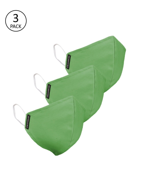 

DENNISON Unisex Pack Of 3 Green 2-Ply Water & Stain Repellent Reusable Outdoor Mask