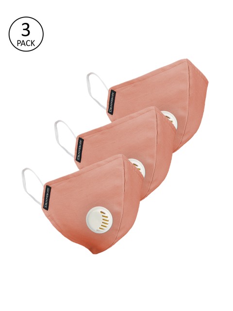 

DENNISON Unisex 3 Pcs Coral Pink 2 Ply Water & Stain Repellent Outdoor Protective Mask