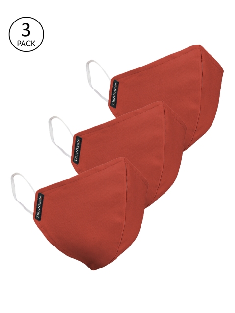 

DENNISON Unisex Pack Of 3 Orange 2-Ply Water & Stain Repellent Reusable Outdoor Mask