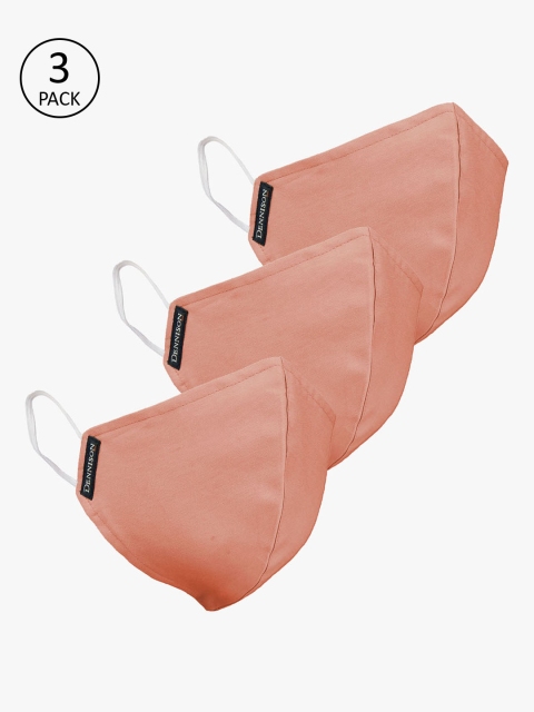 

DENNISON Unisex 3 Pcs 2 Ply Water and Stain Repellent Outdoor Protective Mask, Orange