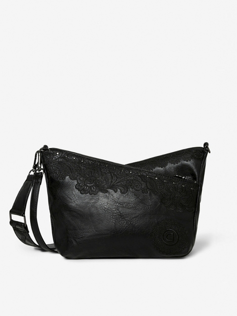 

Desigual Black Self Design Sling Bag