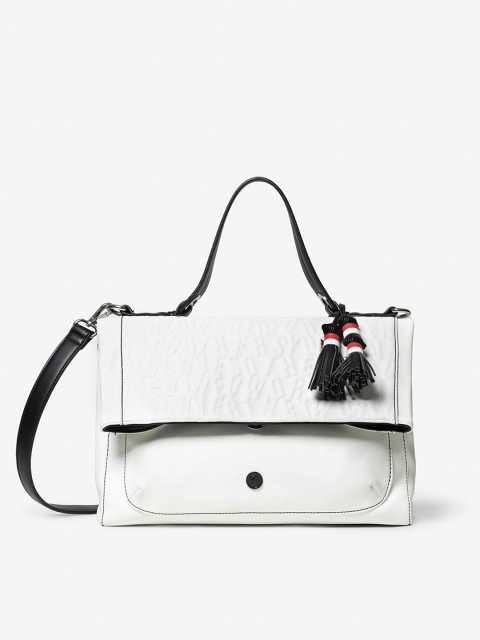 

Desigual White Textured Handheld Bag