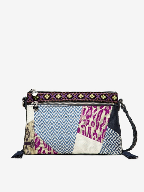 

Desigual Blue & Pink Self Design Sling Bag