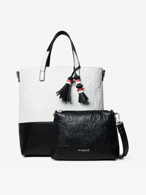 

Desigual White Colourblocked Handheld Bag