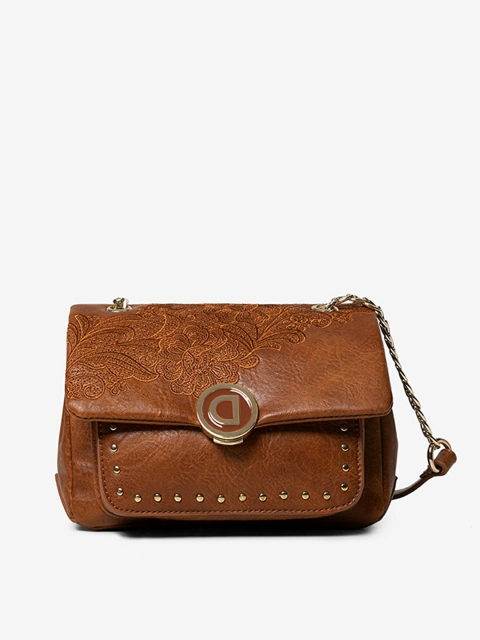 

Desigual Brown Textured Sling Bag