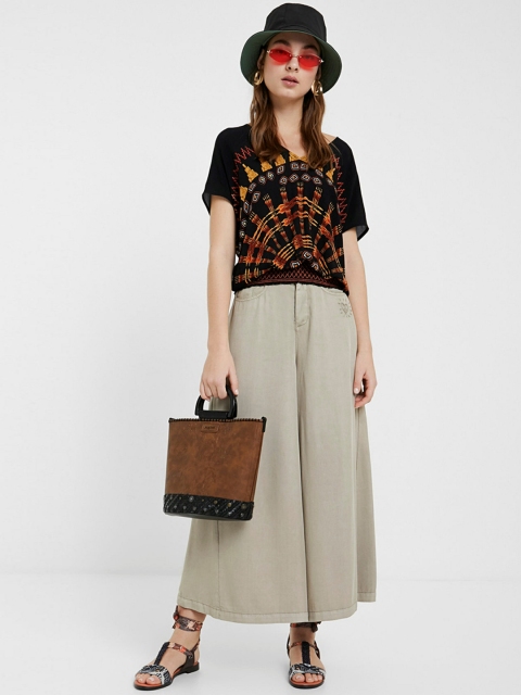 

Desigual Women Multicoloured Tribal Print Blouson Top, Multi