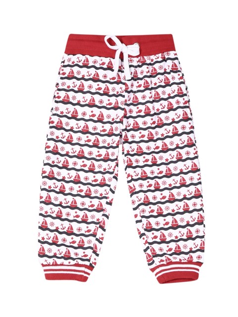 

Donuts Boys White & Red Printed Joggers