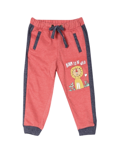 

Donuts Boys Red & Navy Blue Printed Joggers