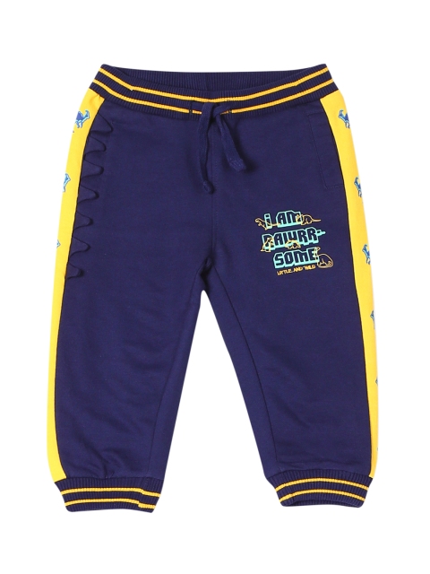 

Donuts Infant Boys Blue & Yellow Dino Print Seam Knit Joggers