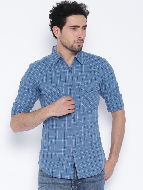 

Riot Blue Checked Casual Shirt