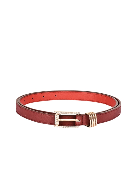 

BuckleUp Women Maroon Embellished Belt