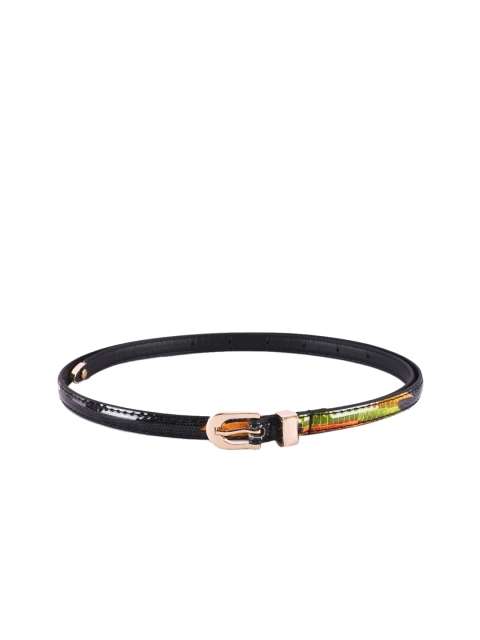 

BuckleUp Women Black & Green Printed Belt