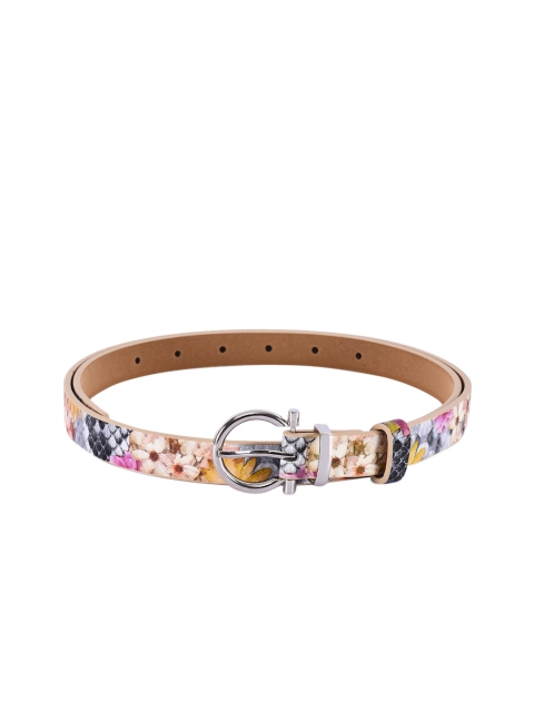 

BuckleUp Women Multicoloured Floral Printed Belt, Multi