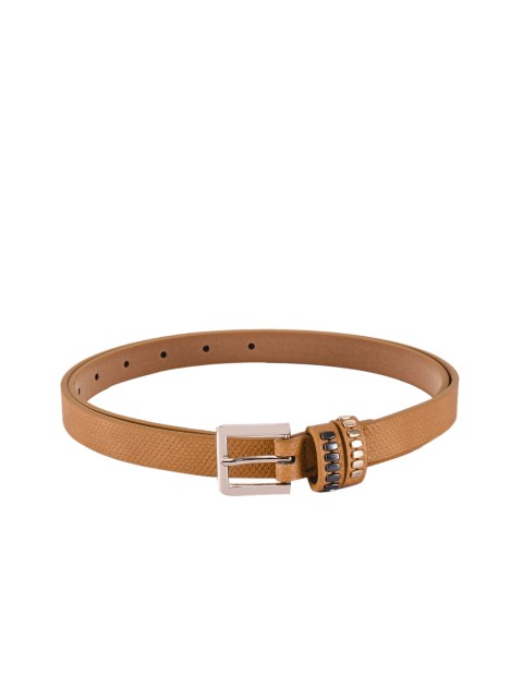 

BuckleUp Women Tan Brown Textured Belt