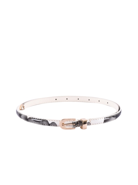 

BuckleUp Women White & Black Printed Belt