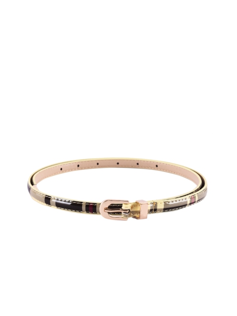 

BuckleUp Women Beige & Black Printed Belt