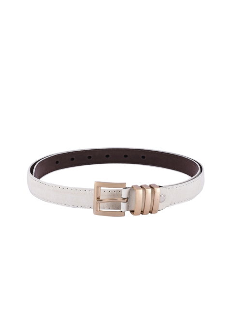 

BuckleUp Women White Solid Belt