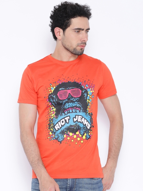 

Riot Orange Printed T-shirt