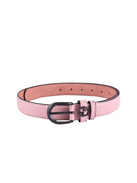 

BuckleUp Women Pink & Black Solid Belt