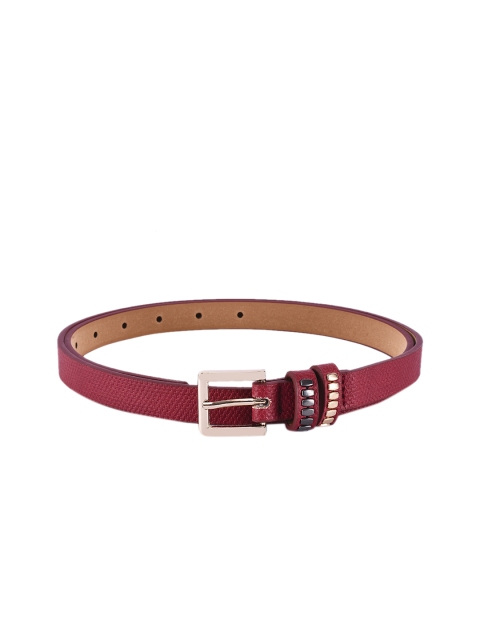 

BuckleUp Women Red & Brown Textured Belt