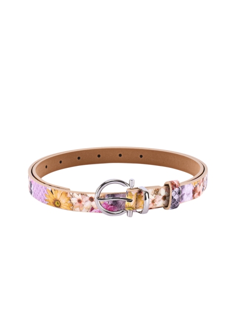 

BuckleUp Women Purple & Yellow Printed Belt