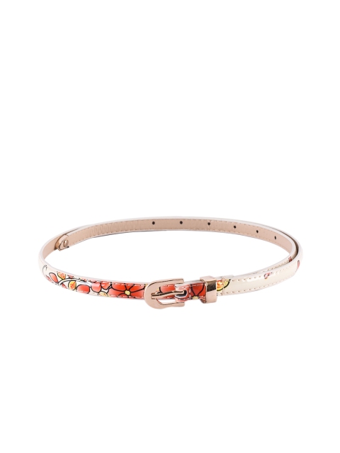 

BuckleUp Women Red & Beige Printed Belt