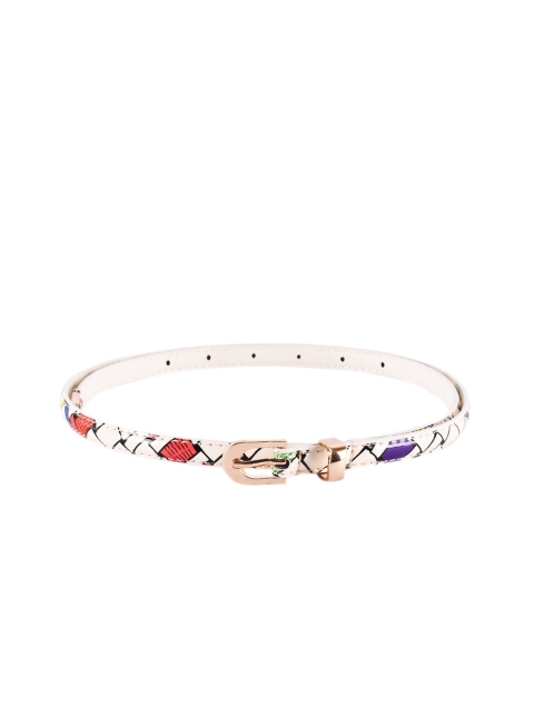 

BuckleUp Women White & Red Printed Belt