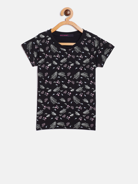 

Nins Moda Girls Black Printed Top