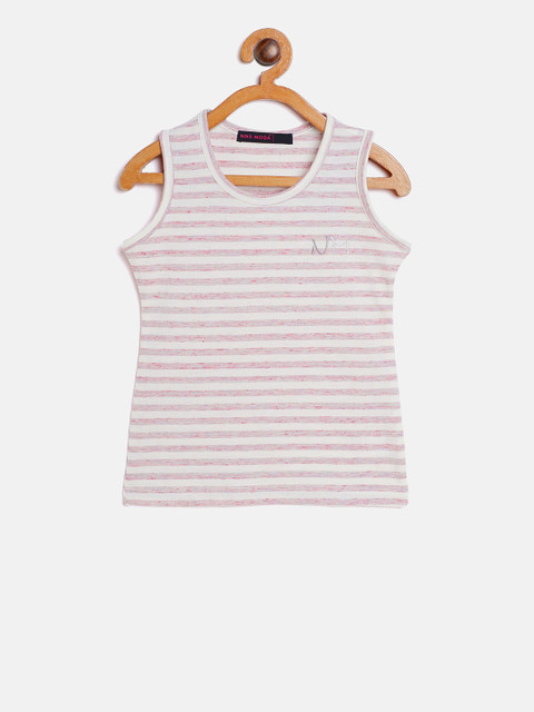 

Nins Moda Girls Pink & White Striped Top