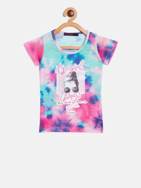 

Nins Moda Girls Pink & Blue Dyed Top