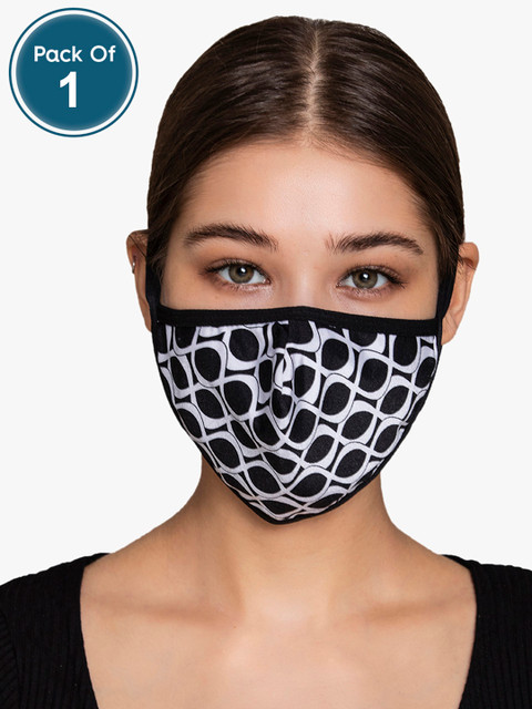 

Clovia Unisex Black & White Reusable 3 Ply Lip Print Face Mask