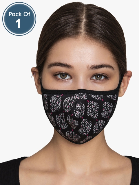 

Clovia Unisex Single Black Printed 3-Ply Reusable Outdoor Fabric Masks