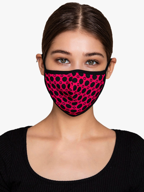 

Clovia Adults Pink & Black Printed Reusable 3-Layer Outdoor Mask
