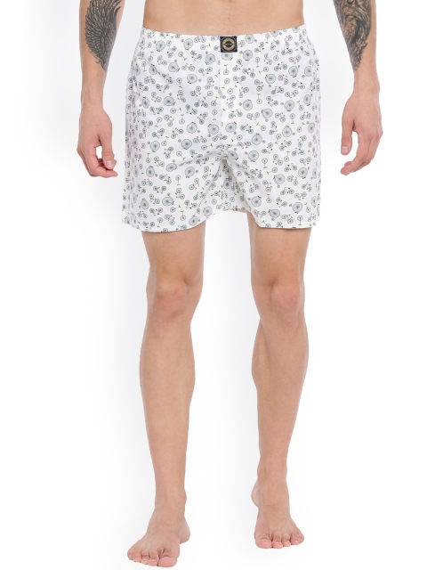 

Joven Men White & Green Printed Pure Cotton Boxers JB1P-CY