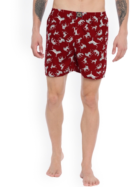 

Joven Men Red & White Printed Pure Cotton Boxers JB1P-ZB