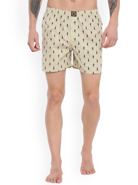 

Joven Men Beige & Black Printed Pure Cotton Boxers JB1P-SH