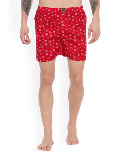 

Joven Men Red & White Printed Pure Cotton Boxers JB1P-RO