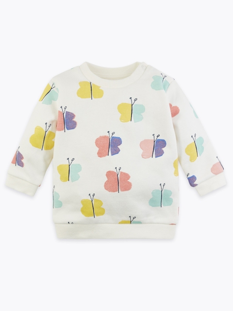 

Marks & Spencer Girls White Butterfly Printed Sweatshirt