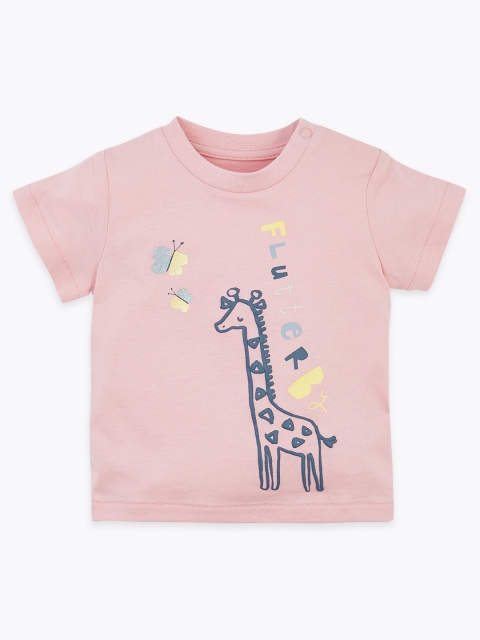 

Marks & Spencer Girls Pink Printed Round Neck T-shirt