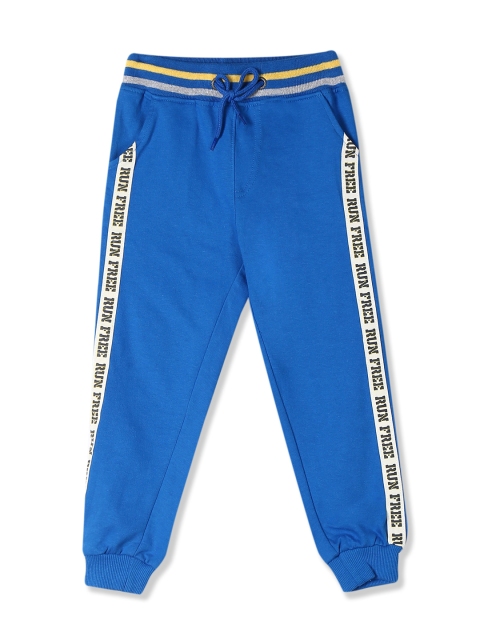 

Cherokee Boys Blue Solid Side Tape Straight-Fit Joggers