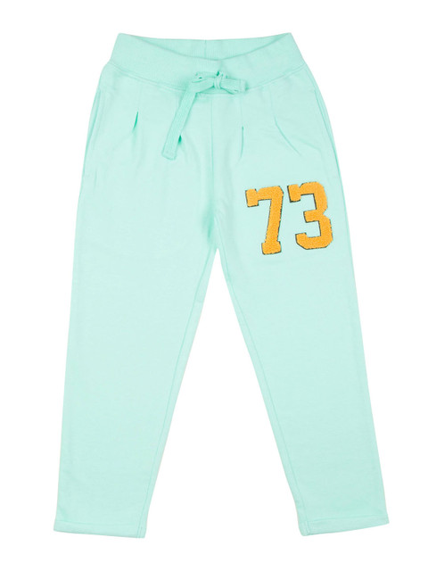 

Cherokee Girls Sea Green Solid Knitted Track Pants