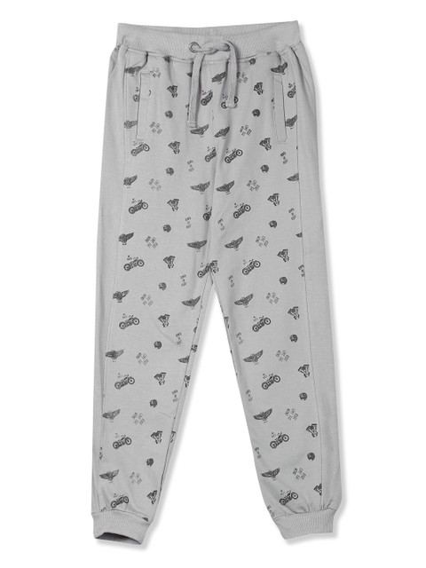

Cherokee Boys Grey & Black Allover Printed Knitted Joggers