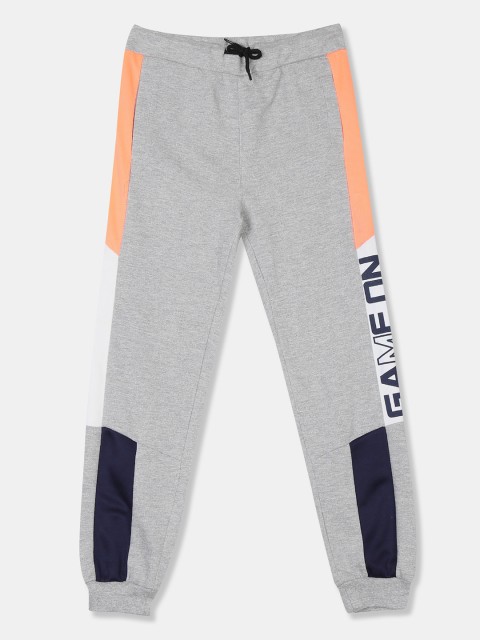 

Cherokee Boys Grey Colourblocked Panel Straight-fit Active Joggers
