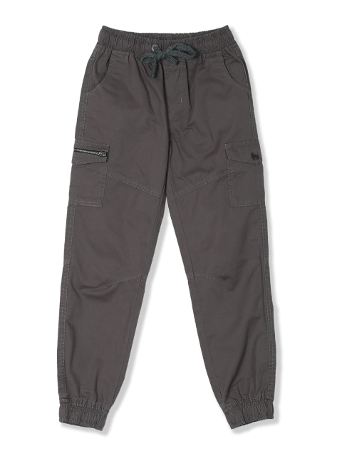 

Cherokee Boys Charcoal Grey Regular Fit Solid Cargo Joggers