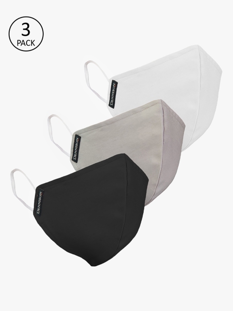 

DENNISON Unisex 3 Pcs 2-Ply Water & Stain Repellent Reusable Outdoor Protective Masks, Black