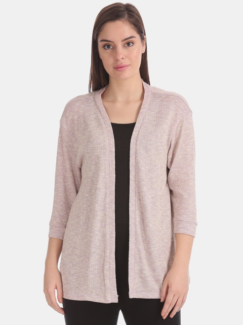 

Sugr Women Pink Solid Open Front Shrug