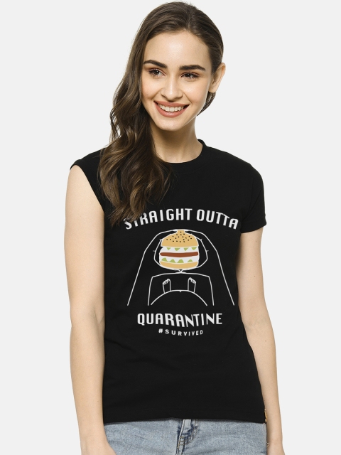 

Campus Sutra Women Black Printed Top