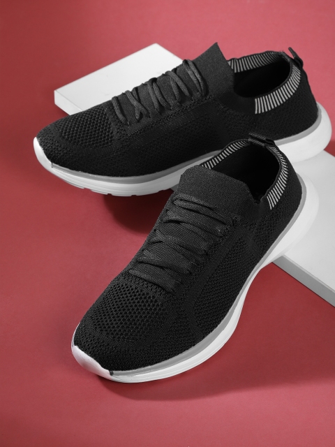 

Crew STREET Men Black Woven Design Running Shoes