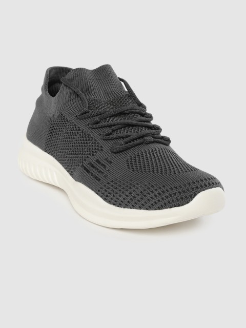 

Crew STREET Men Charcoal Grey Woven Design Running Shoes